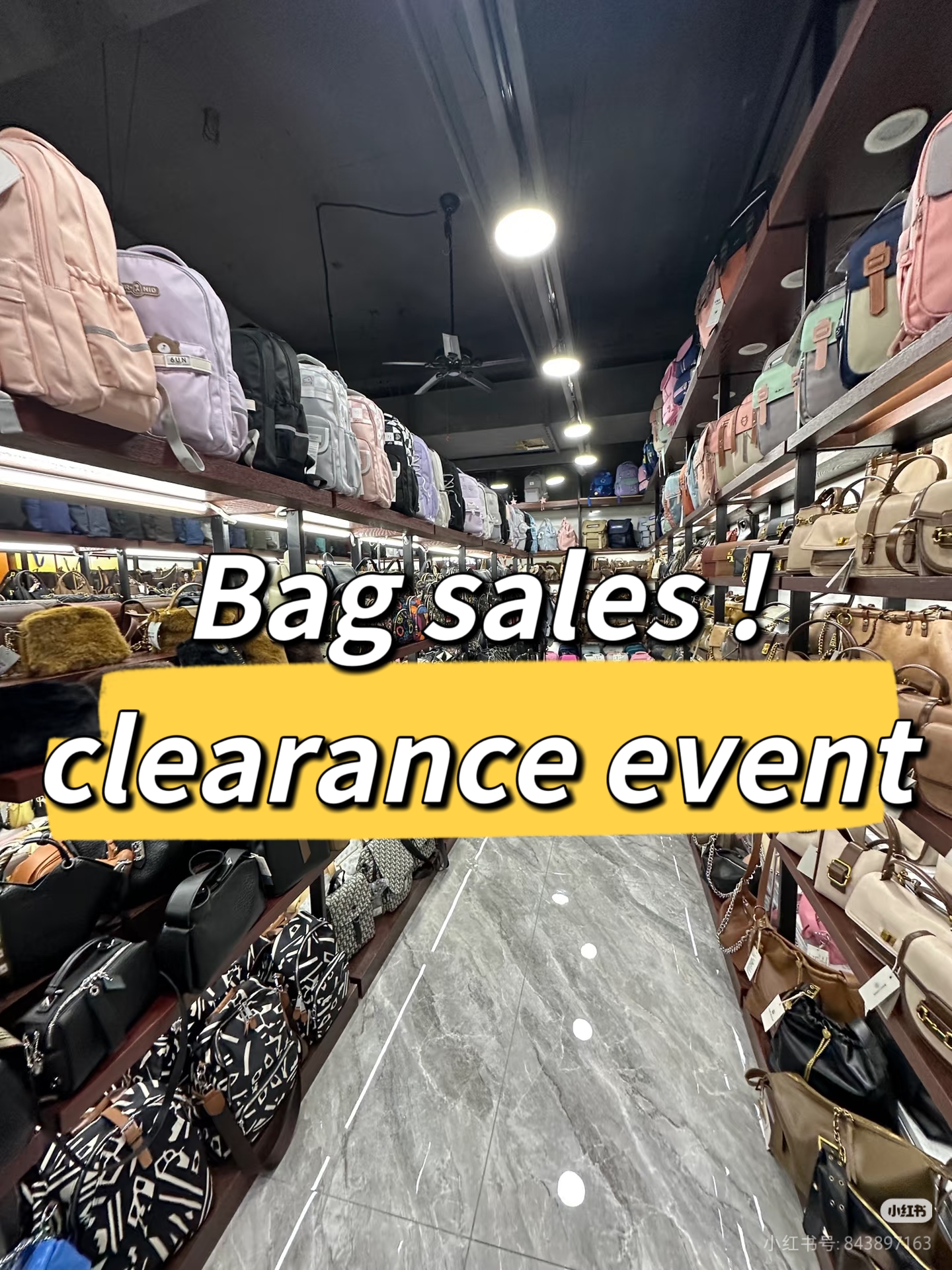 Bag sale and clearance event